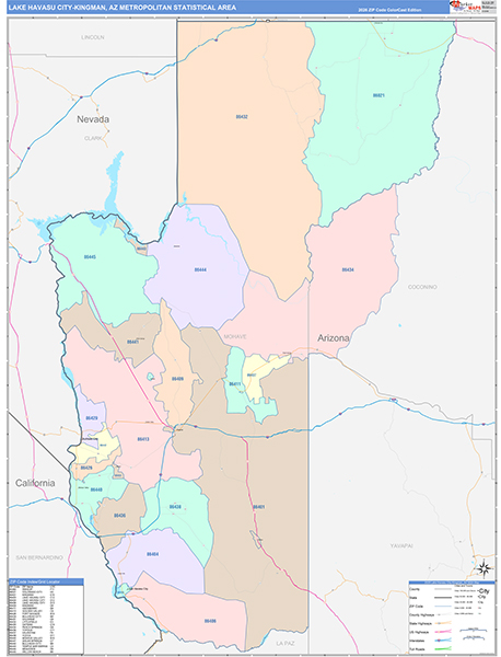 Lake Havasu City-Kingman Metro Area Wall Map
